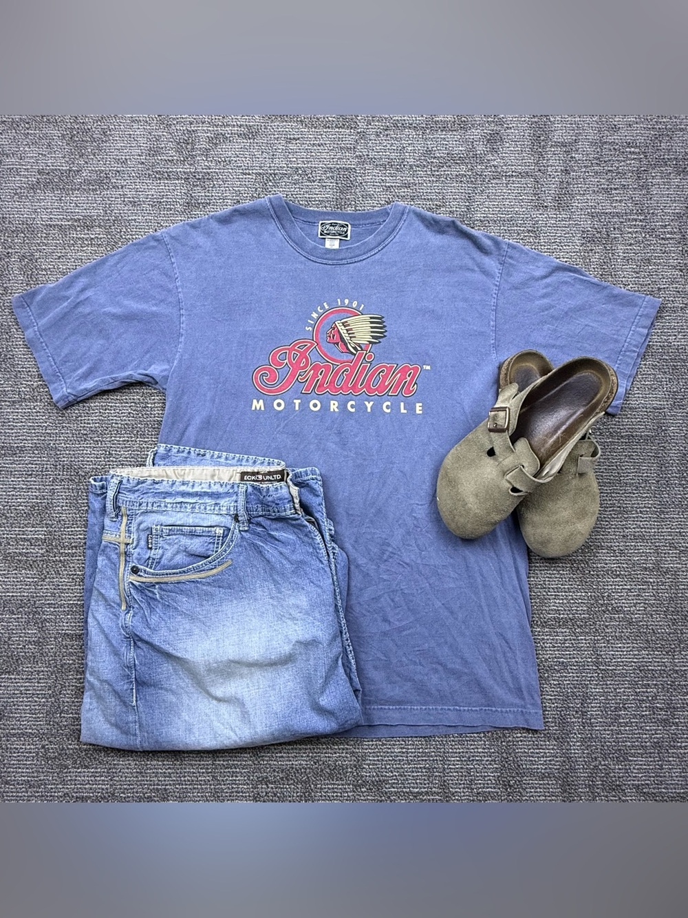 Indian Motorcycle Men's Short Sleeve Logo Tee - Blue